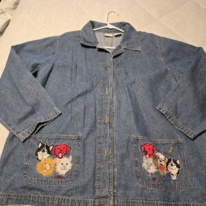 Blair Blue Denim Jacket Xl Puppies On Pockets